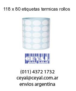 118 x 80 etiquetas termicas rollos