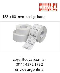 133 x 80  mm  codigo barra