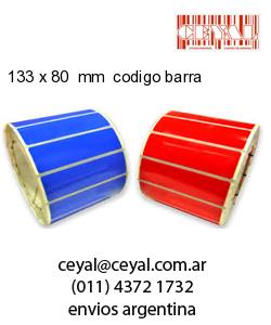 133 x 80  mm  codigo barra
