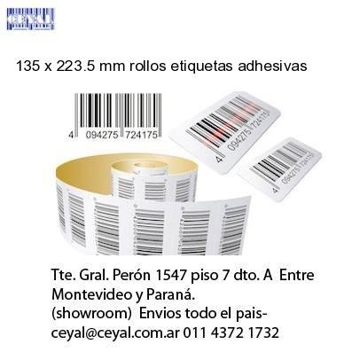 135 x 223.5 mm rollos etiquetas adhesivas