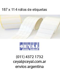 187 x 114 rollos de etiquetas