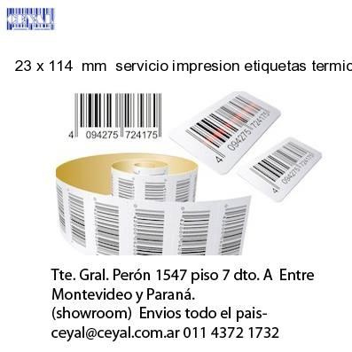 23 x 114  mm  servicio impresion etiquetas termicas