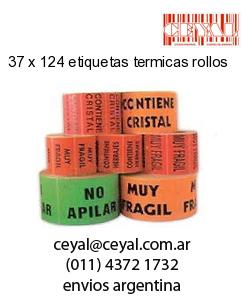 37 x 124 etiquetas termicas rollos