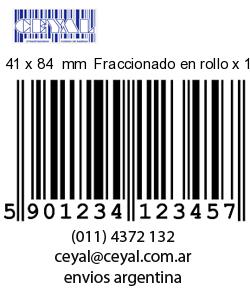 41 x 84  mm  Fraccionado en rollo x 1000