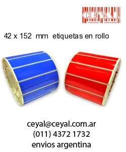 42 x 152  mm  etiquetas en rollo