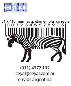 51 x 118  mm  etiquetas en blanco rectangulares