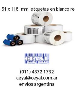 51 x 118  mm  etiquetas en blanco rectangulares