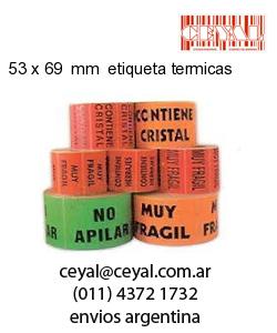 53 x 69  mm  etiqueta termicas