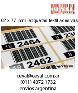 62 x 77  mm  etiquetas textil adesivas