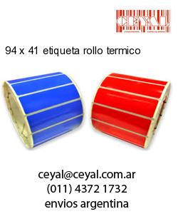 94 x 41 etiqueta rollo termico