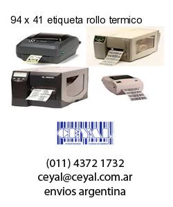 94 x 41 etiqueta rollo termico