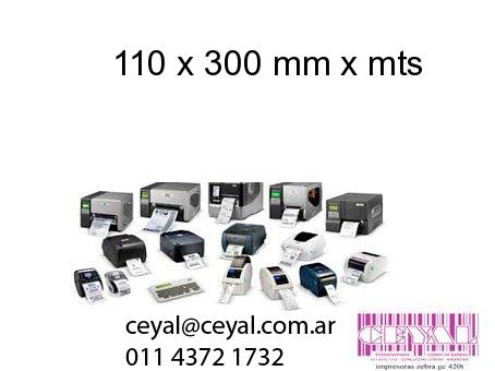 110 x 300 mm x mts
