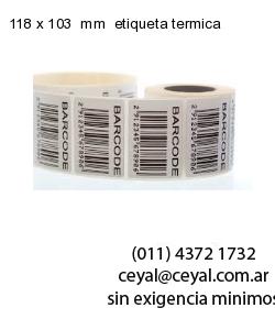118 x 103  mm  etiqueta termica