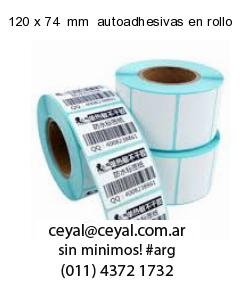 120 x 74  mm  autoadhesivas en rollo