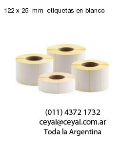 122 x 25  mm  etiquetas en blanco