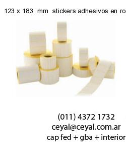 123 x 183  mm  stickers adhesivos en rollos