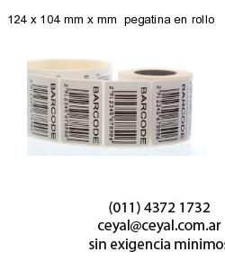 124 x 104 mm x mm  pegatina en rollo