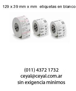 129 x 39 mm x mm  etiquetas en blanco rectangulares