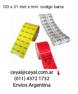 133 x 31 mm x mm  codigo barra