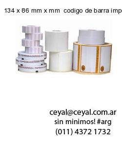 134 x 86 mm x mm  codigo de barra impreso