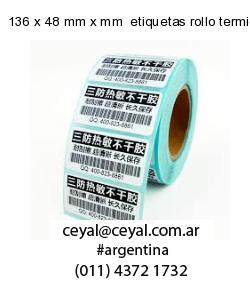 136 x 48 mm x mm  etiquetas rollo termico