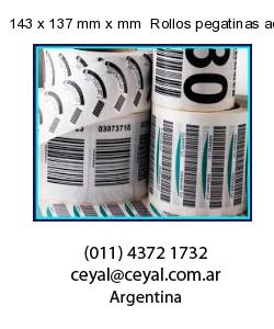 143 x 137 mm x mm  Rollos pegatinas adhesivas