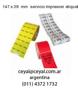 147 x 38  mm  servicio impresion etiquetas codigos