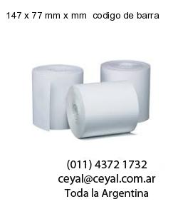147 x 77 mm x mm  codigo de barra