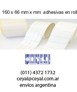 160 x 66 mm x mm  adhesivas en rollo