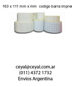 163 x 111 mm x mm  codigo barra impreso