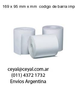 169 x 95 mm x mm  codigo de barra impreso