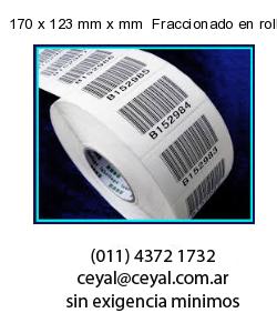170 x 123 mm x mm  Fraccionado en rollo x 1000