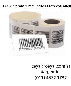 174 x 42 mm x mm  rollos termicos etiquetas