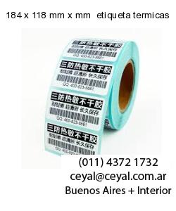 184 x 118 mm x mm  etiqueta termicas
