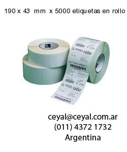 190 x 43  mm  x 5000 etiquetas en rollo