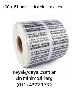 190 x 51  mm  etiquetas textiles