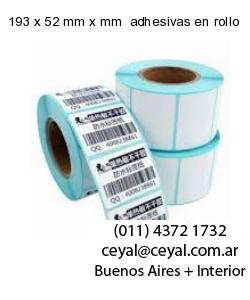 193 x 52 mm x mm  adhesivas en rollo