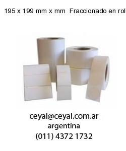 195 x 199 mm x mm  Fraccionado en rollo x 10000