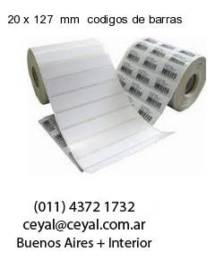 20 x 127  mm  codigos de barras