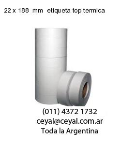 22 x 188  mm  etiqueta top termica
