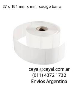 27 x 191 mm x mm  codigo barra