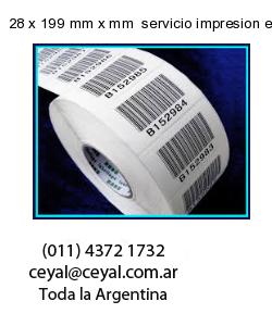 28 x 199 mm x mm  servicio impresion etiquetas correlativas