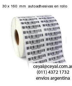 30 x 160  mm  autoadhesivas en rollo
