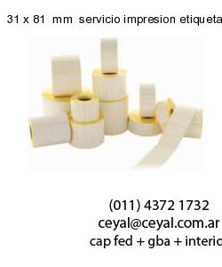 31 x 81  mm  servicio impresion etiquetas opp