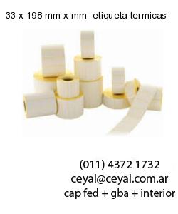 33 x 198 mm x mm  etiqueta termicas