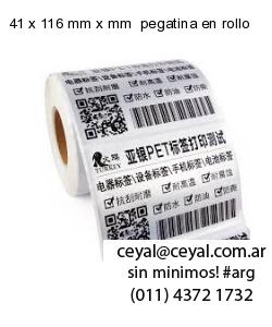 41 x 116 mm x mm  pegatina en rollo