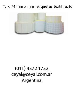 43 x 74 mm x mm  etiquetas textil  auto adhesiva