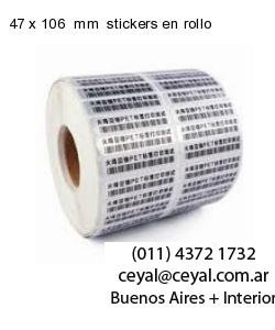 47 x 106  mm  stickers en rollo