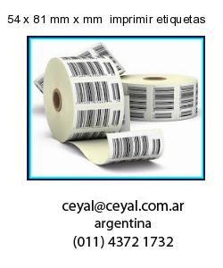 54 x 81 mm x mm  imprimir etiquetas