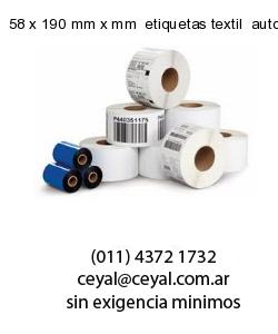 58 x 190 mm x mm  etiquetas textil  auto adhesiva